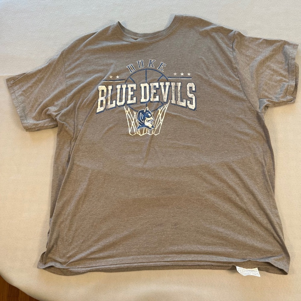 Champion T-Shirt Mens 2XL Brown Duke Blue Devils Basketball Graphic Tee TriBlend - Picture 5 of 9
